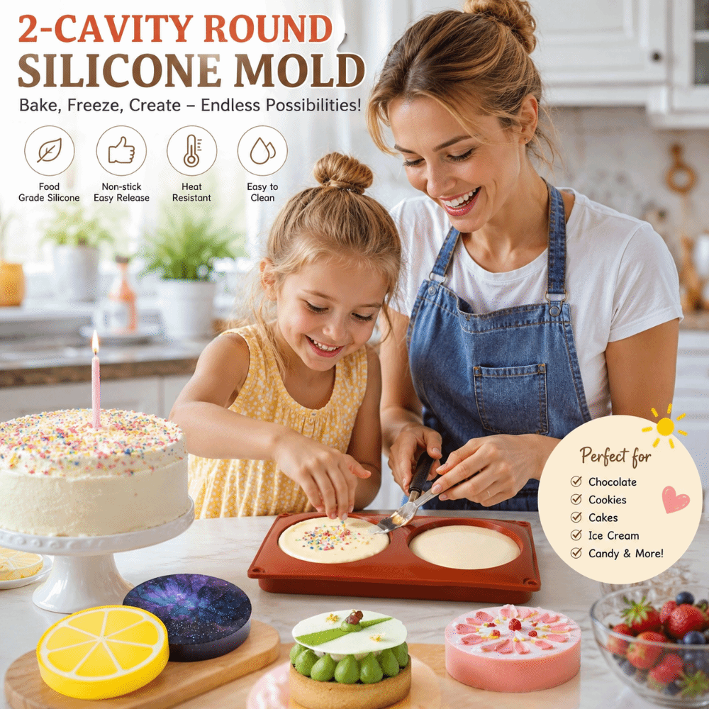 Soap Making Party - Silindir Şekilli Silikon Pişirme Kalıbı Büyük