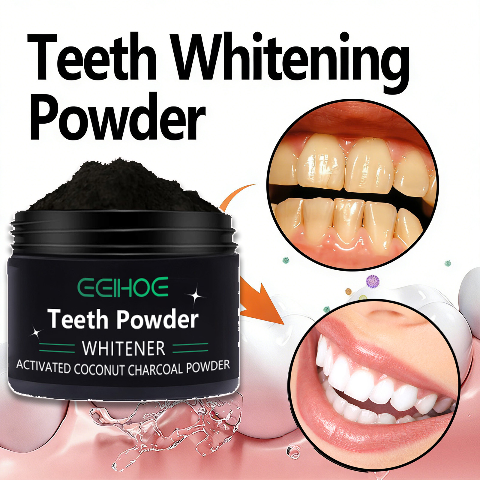 Activated Charcoal Powder - Doğal Diş Beyazlatıcı Toz, Sarı Dişler