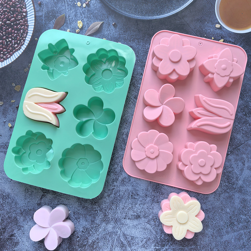 Soap Making Things - Çeşitli Çiçek Şekilli Silikon Kalıplar, Sabun