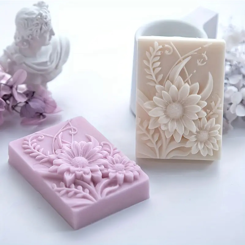 3D Çiçek Kare Sabun silikon ka - Soap Making Things incelemesi ve fiyatı