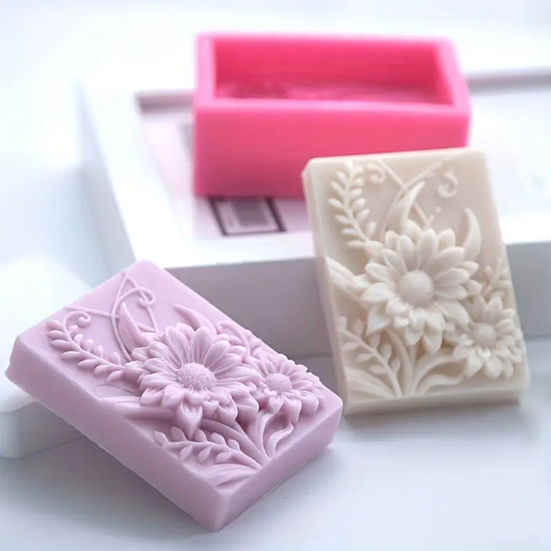 3D Çiçek Kare Sabun silikon ka - Soap Making Things incelemesi ve fiyatı