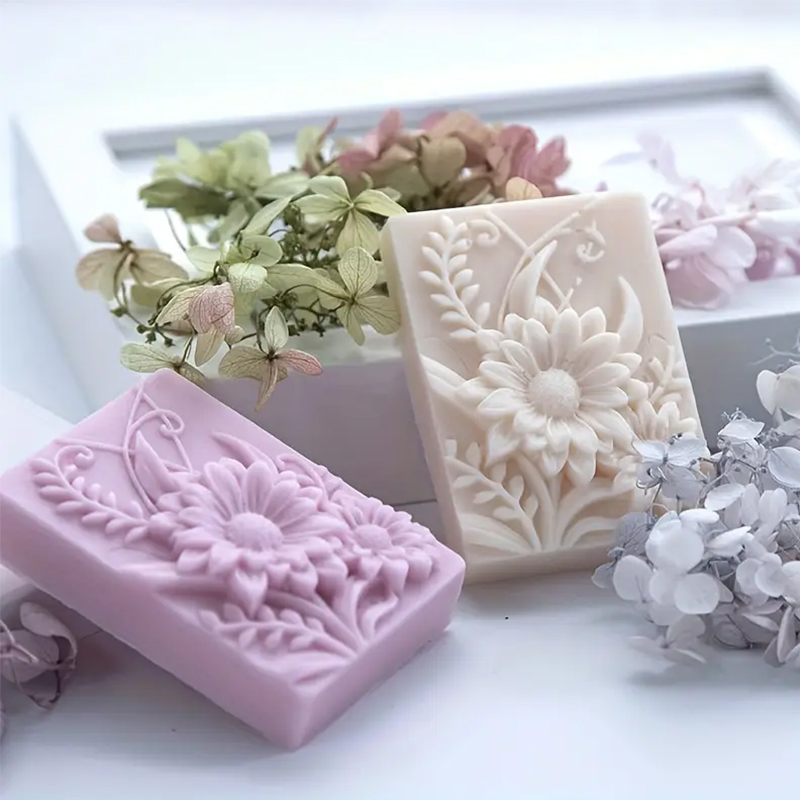 3D Çiçek Kare Sabun silikon ka - Soap Making Things incelemesi ve fiyatı
